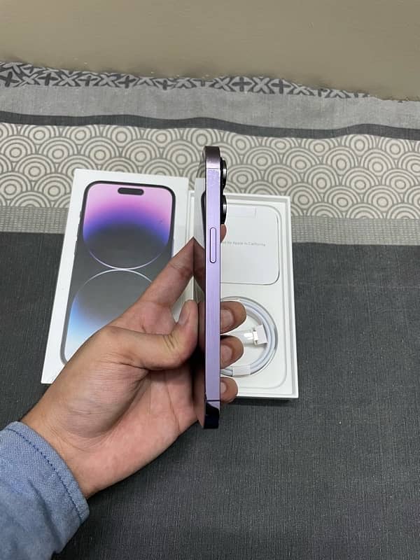 iPhone 14 pro 256GB PTA approved Deep purple physical + Esim with box 3