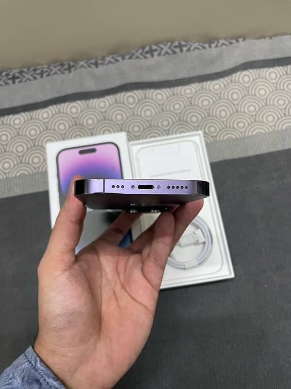 iPhone 14 pro 256GB PTA approved Deep purple physical + Esim with box 4