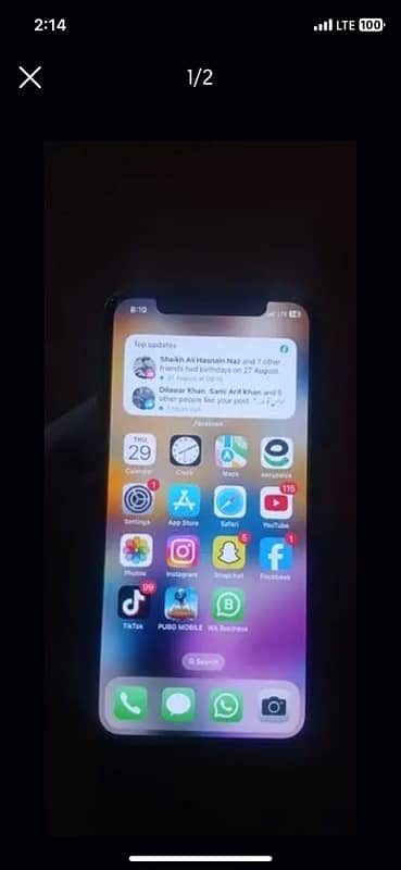 iphone x 64gb white color PTA Approved 1