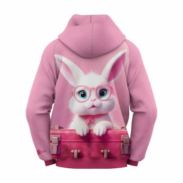 Girls Kangroo Printed Hoodie Fleece 1