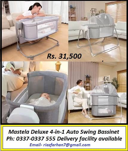 Mastela Deluxe 4 in 1 0337 0337 555 Swing & Bedside Sleeper for Bir 5