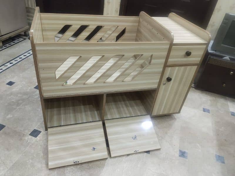 New condition baby cot with mattress 2