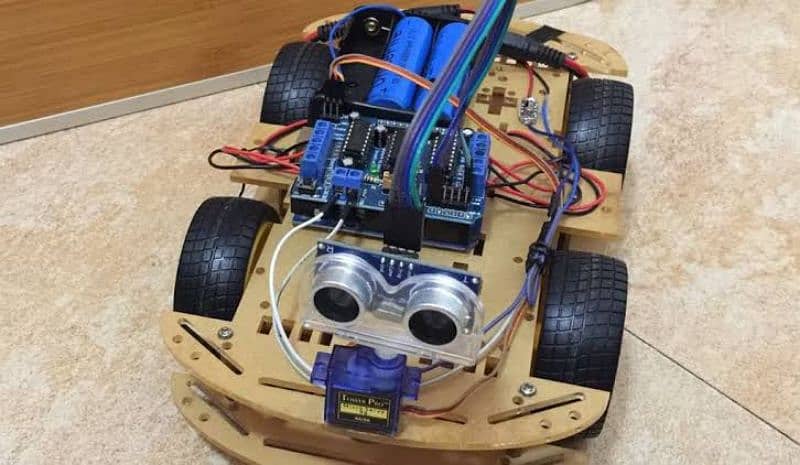 Arduino obstacle avoidance, app control and voice control Robot Car 1