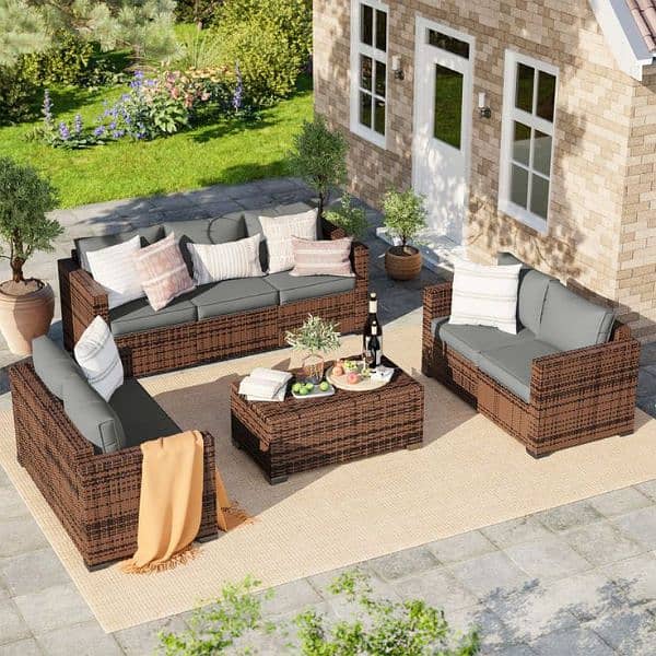 Garden chairs/Rattan sofa sets/dining tables/ UPVC outdoor Furniture 9