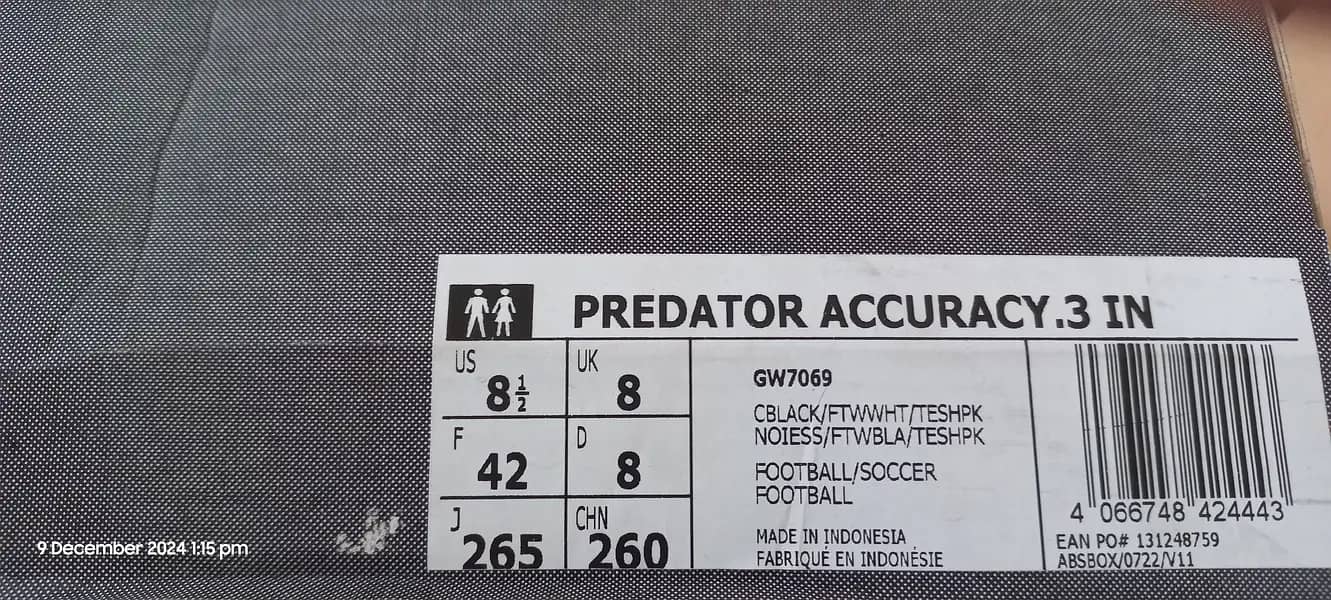 PREDATOR ACCURACY. 3 IN | SIZE: US 8.5 | UK 8 | EURO 42 2