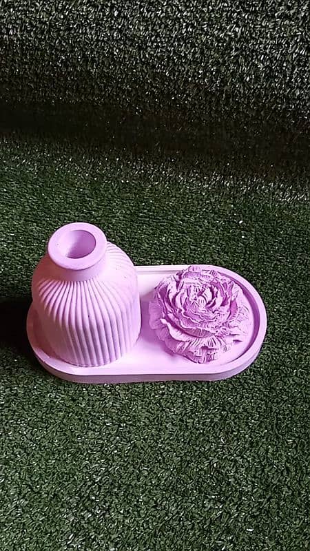 beautiful Vase and tray /home decor/aesthetic decor/handmade items 6