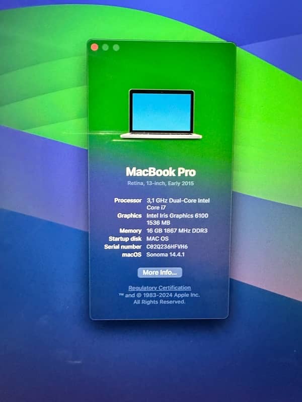 Macbook pro 2015 core i7 16gb ram 13 inch 1