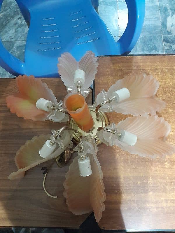 used orange chandelier 1