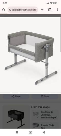 Gliding bedside crib