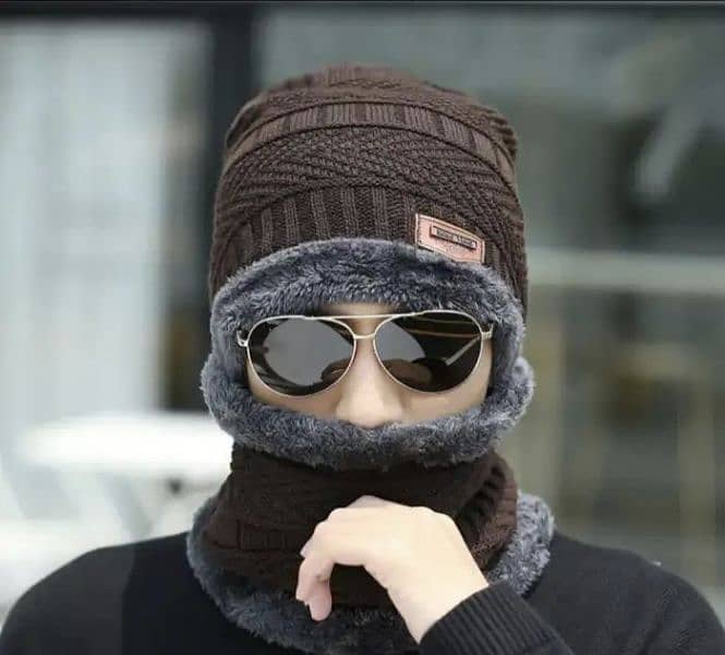 Unisex Beanie Cap and neck Warmer 0