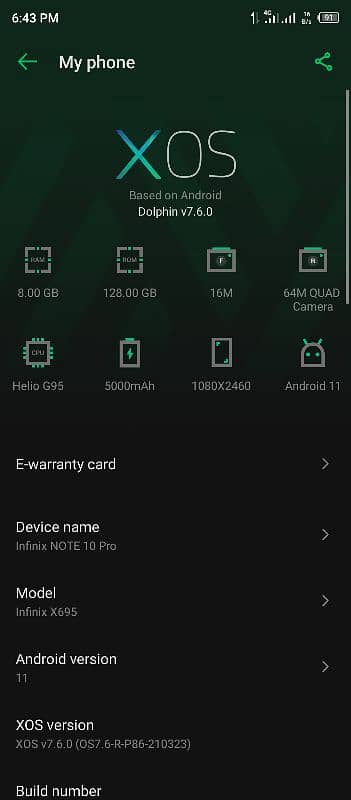 infnix note 10 pro 8gb ram 128gb rom 0