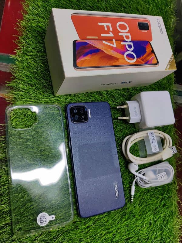 OPPO F17 8/128 , PTA approved , complete box 10/10 , Navy Blue 0