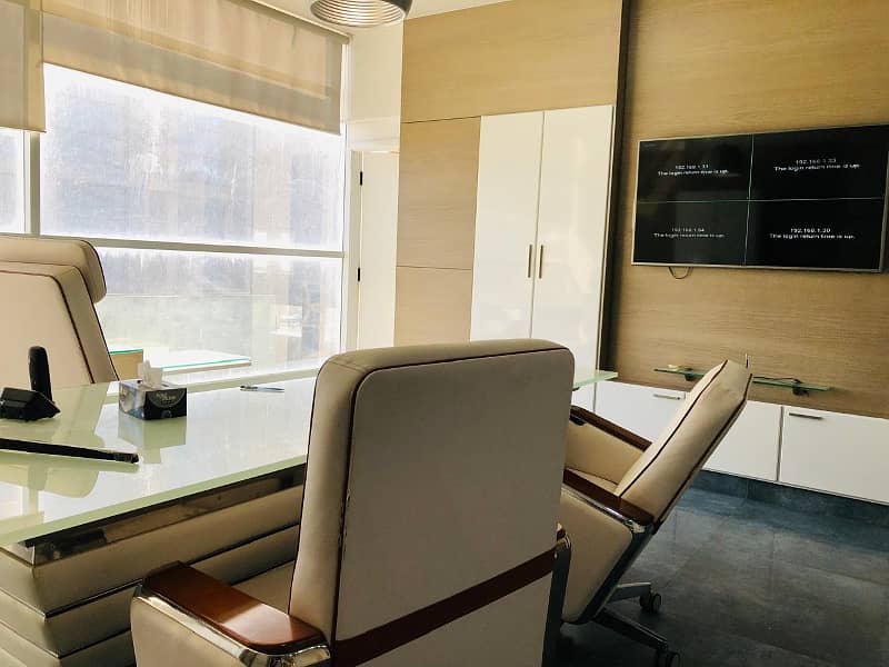 NEAR 2 TALWAR VIP LAVISH FURNISHED OFFICE FOR RENT WITH EXCITIVE CHAMBER MEETING ROOM CUBICLE WORK STATION AC LCD RENT ALMOST FINAL NOTE 1 MONTH COMMISSION RENT SERVICES CHARGES MUST 26