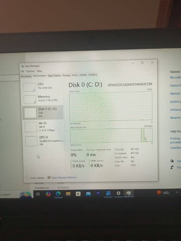 Dell laptop with 16gb ram 512gb ssd 4