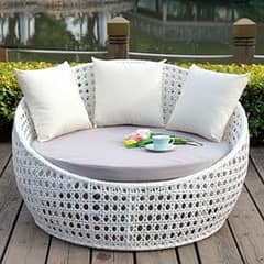 Rattan Sunbeds/garden nap bed/Outdoor round bed/PoolSide Rattan Sunbed