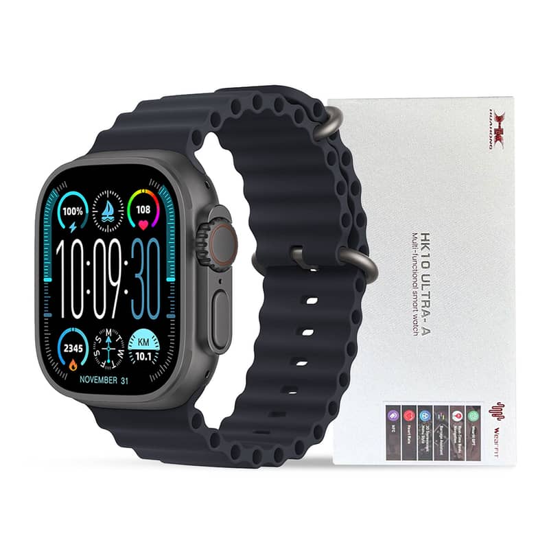 HK10 ULTRA-A SMARTWATCH 2.02 INCHES LARGE SCREEN STRAPS BLACK/SILVER 0