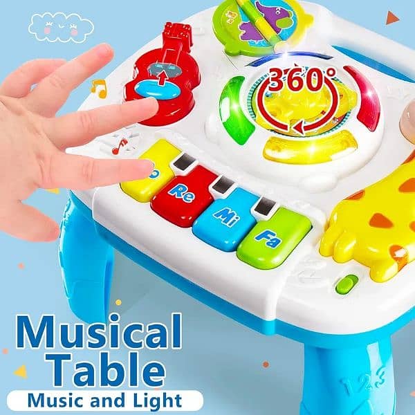 HERSITY Baby Toys Musical Learning Table, Activity Table for Babies 3