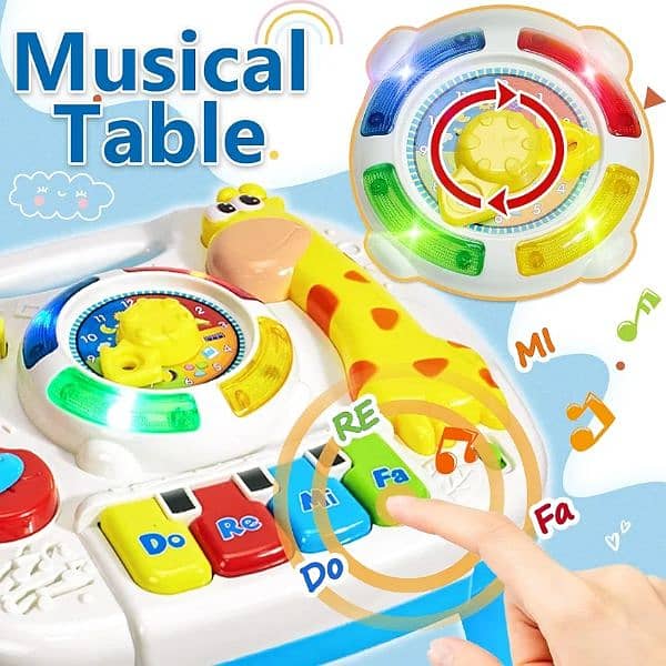 HERSITY Baby Toys Musical Learning Table, Activity Table for Babies 4