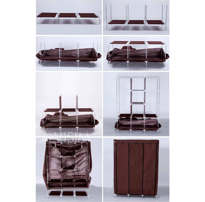 3 Layer Storage Wardrobe Model 88130 Shelf Rack Fancy And Foldable 7