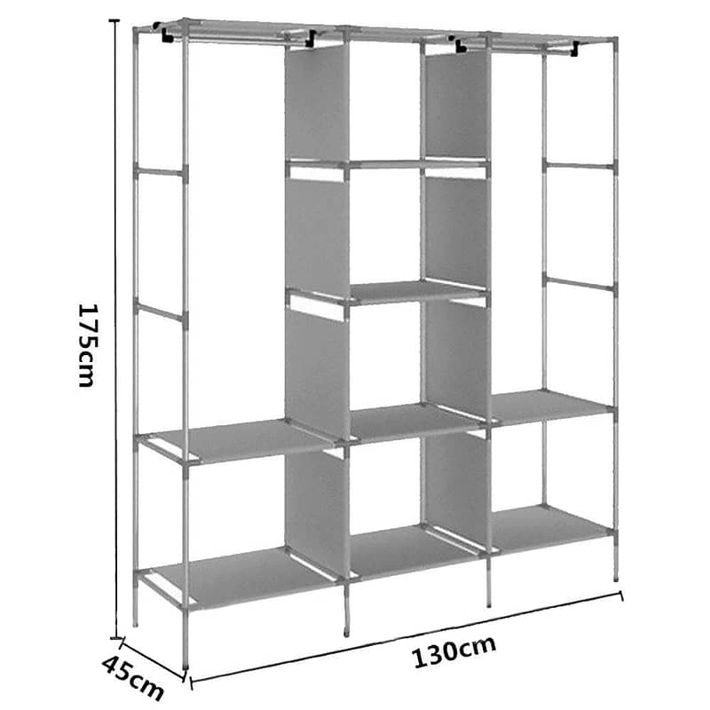 3 Layer Storage Wardrobe Model 88130 Shelf Rack Fancy And Foldable 8