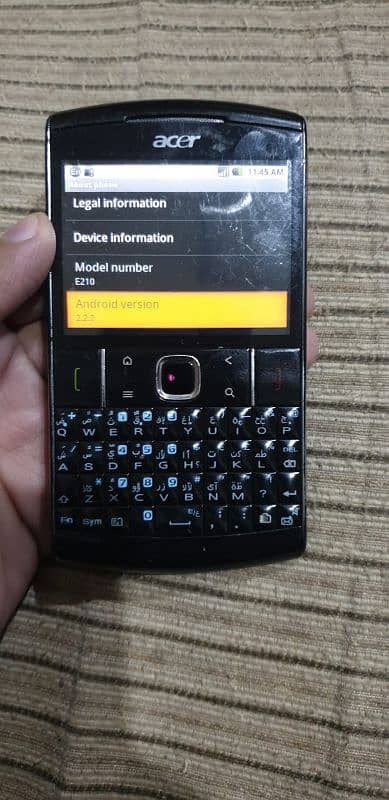 Acer E210 Android touch & type for whatsapp 03two44ten555zero 1