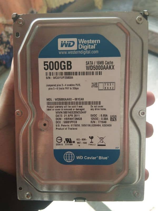 Western digital Hard drive 500Gb 0