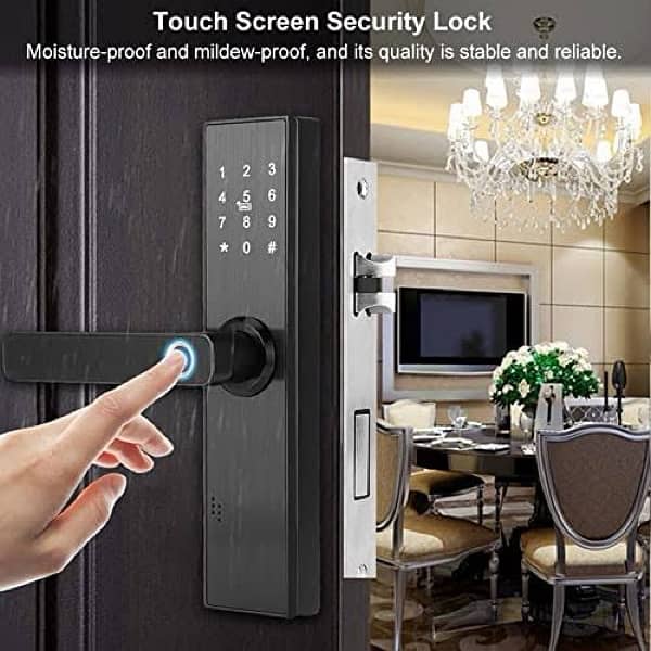 smart digital fingerprint password card handle door lock access system 0