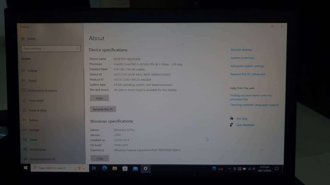 Laptop For Sale new laptop Core i5 Gen 8th 8/256 SSD for sale urgant 5