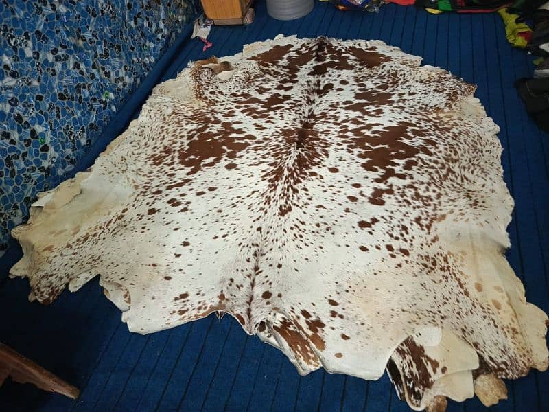 COWHIDE LEATHER RUGS TRICOLOR COW HIDE SKIN CARPET AREA 1