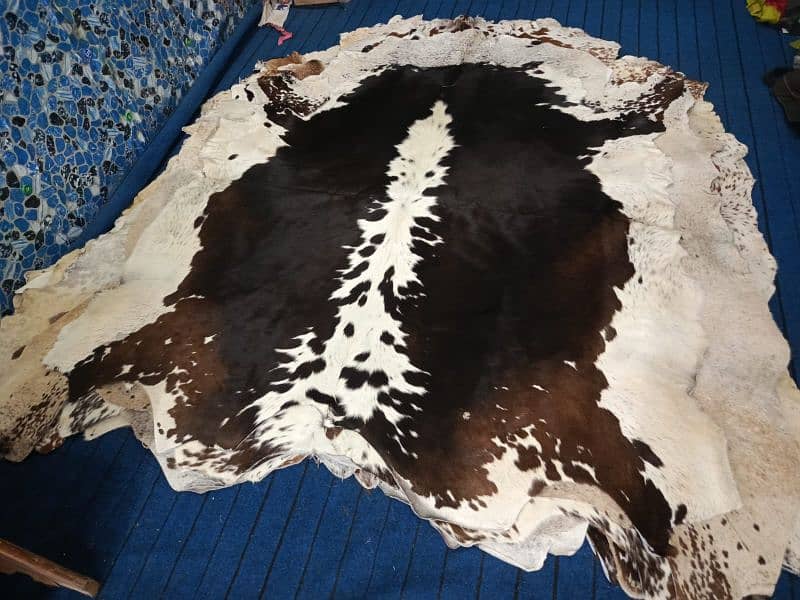 COWHIDE LEATHER RUGS TRICOLOR COW HIDE SKIN CARPET AREA 3