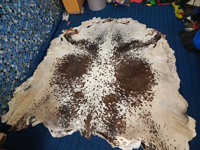 COWHIDE LEATHER RUGS TRICOLOR COW HIDE SKIN CARPET AREA 4