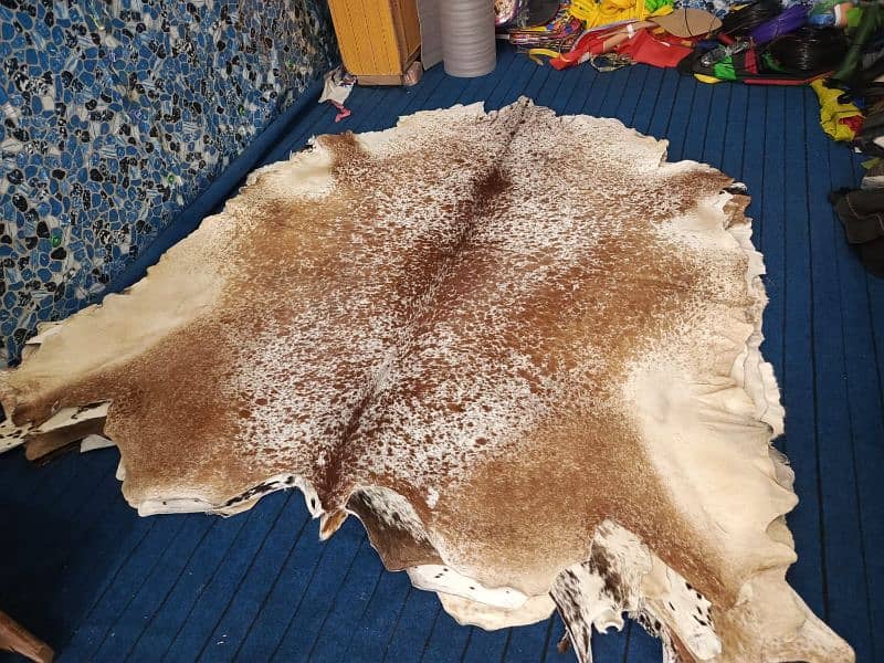 COWHIDE LEATHER RUGS TRICOLOR COW HIDE SKIN CARPET AREA 7