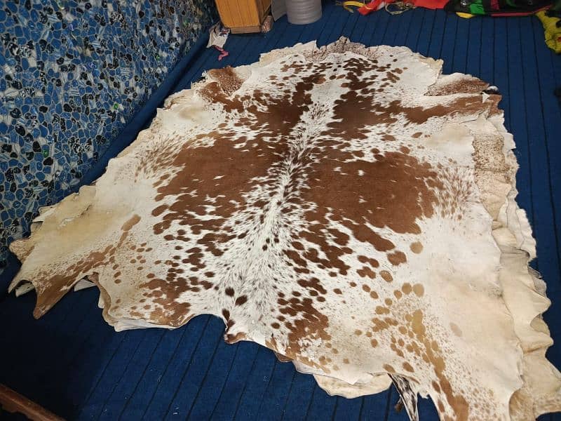 COWHIDE LEATHER RUGS TRICOLOR COW HIDE SKIN CARPET AREA 8