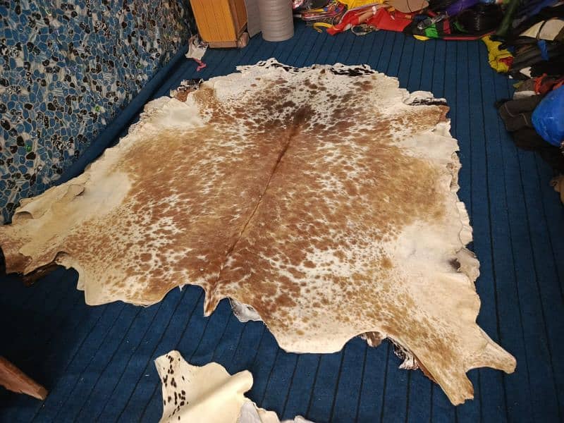 COWHIDE LEATHER RUGS TRICOLOR COW HIDE SKIN CARPET AREA 10