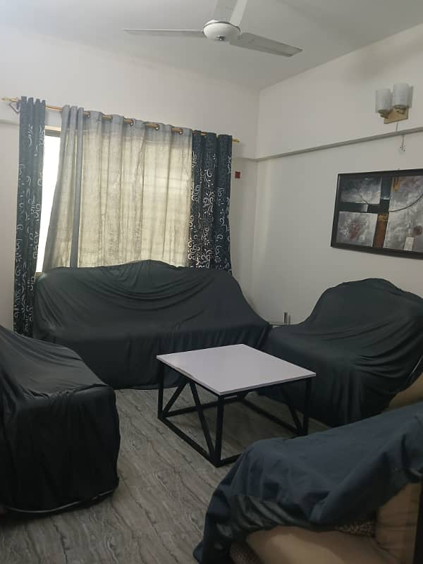 Furnished Flat available For Rent. . . Johar-Mor KHI 5