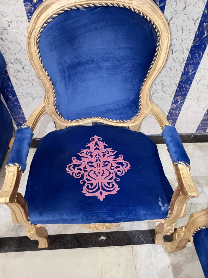 2 chairs in royal blue colour 2