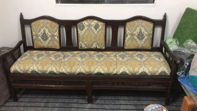 pure wood 5 seetar sofa set 0