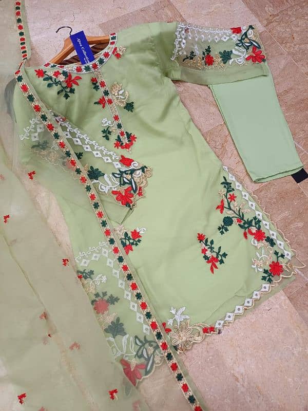 Kaya Work Multi Embroidered Shirt With Emb Dupatta 3Pcs 6