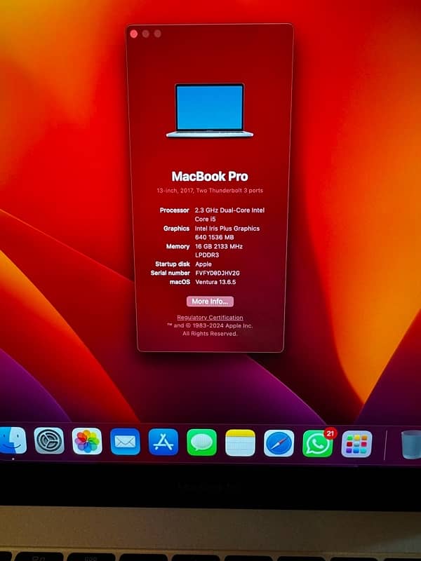 Macbook Pro 16gb ram 2017 4