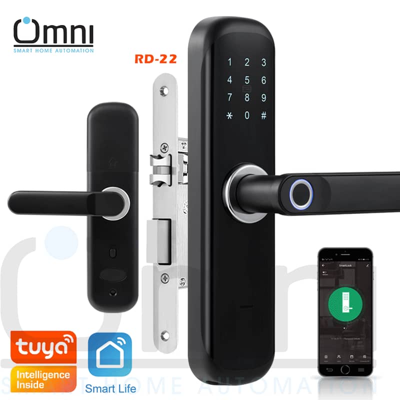 Fingerprint password card smart digital door lock tuya home office 6