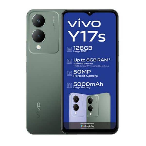 Vivo y17s (4+4/128) for sale, green colour 3