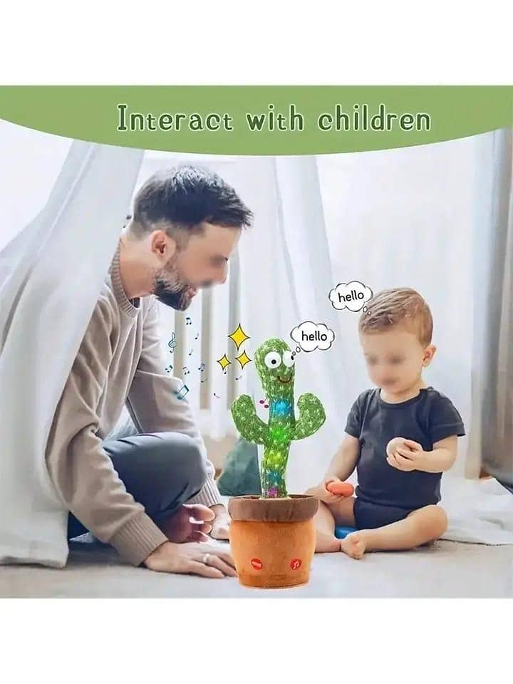 Dancing cactus plush toy for kids 4