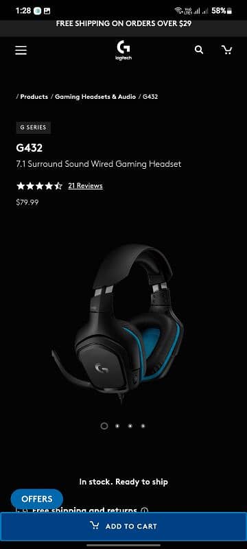 G432  7.1 Surround Sound Wired Gaming Headset 7