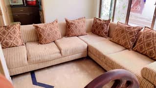 L shaped sofa and dining table for sale