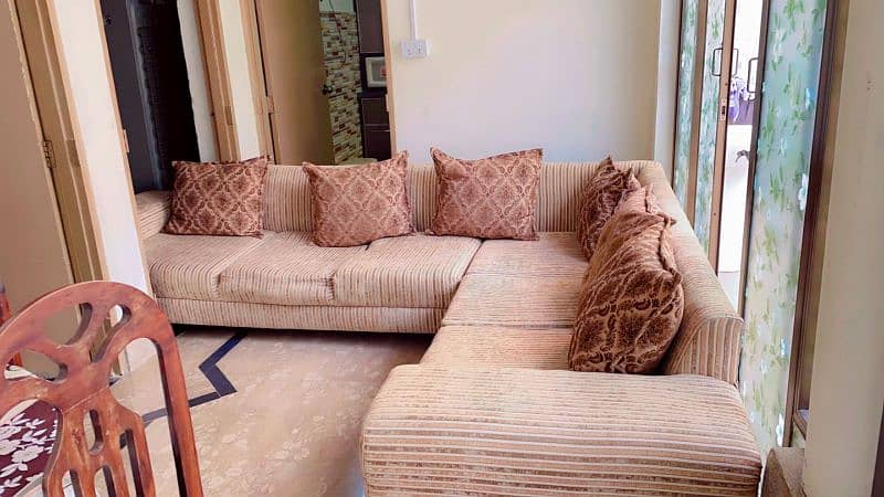 L shaped sofa and dining table for sale 2