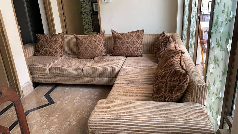 L shaped sofa and dining table for sale 3