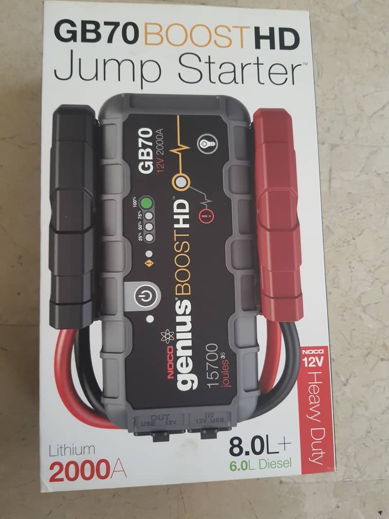 NOCO Boost HD GB70 2000 Amp 12-Volt UltraSafe Lithium Jump Starter 0