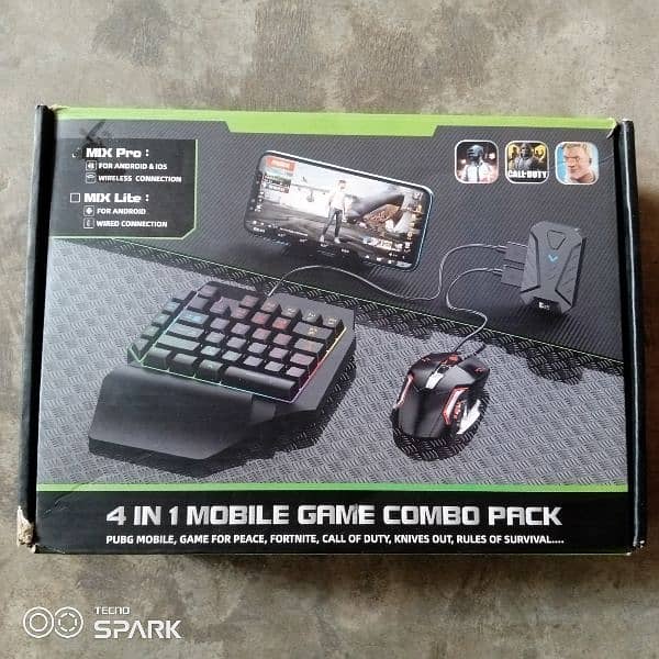 gaming keyboard , mouse and converter for mobile to play all games 0