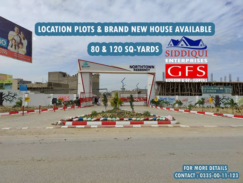 80 SQ YARDS PLOT ON MAIN 50 FT ROAD NORTH TOWN RESIDENCY, GOLD BLOCK 0