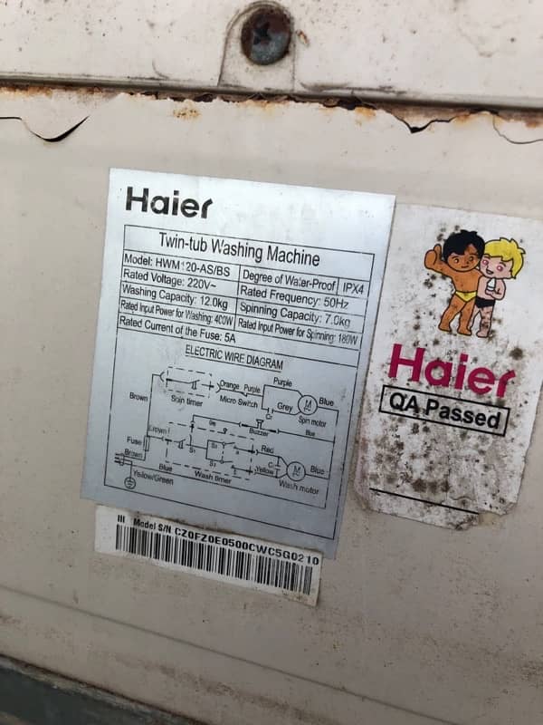 Haier Model HWM 120-AS/BS 0